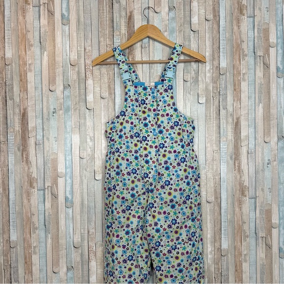 Hanna Andersson 8 130 Floral Insulated Snow Overalls Snowsuit Pants Winter Ski - Picture 2 of 10